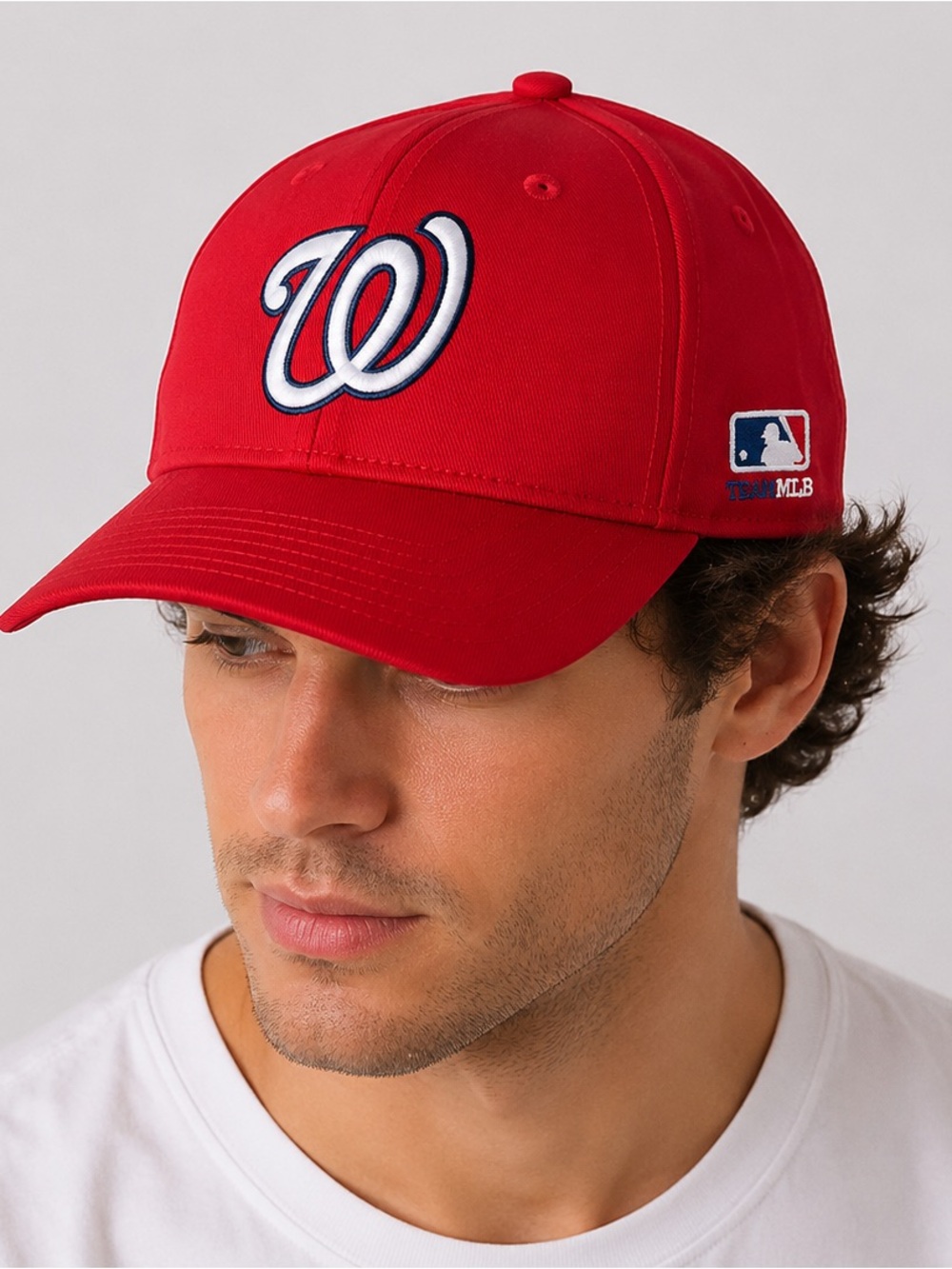 NEW! Washington Nationals MLB Red Baseball Cap, with Embroidered Curly “W” Logo
